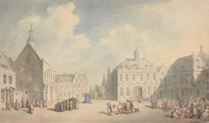 Uitzicht op de markt in Juliers in Westfalen door Thomas Rowlandson